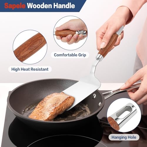 Vayvnt Metal Spatula for Kitchen Use, Stainless Steel Spatula Turner - Image 4