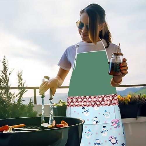 Penguin Kitchen Aprons with Utility Pockets Women Funny Adjustable Bib Baking - Image 2