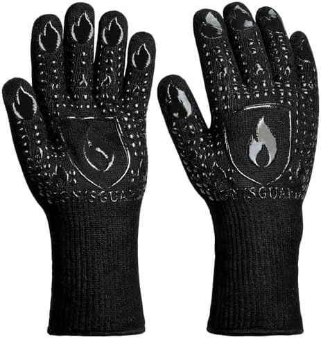 BBQ & Grill Gloves, Heat Resistant Oven Mitts by IGNISGUARD