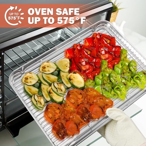Homikit 16.6 x 11.5’’ Large Cooling Rack, 2 Pack Stainless Steel Wire Rack - Image 4