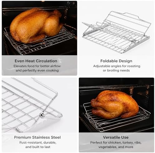 Adjustable V-Shaped Chicken Roasting Rack - Image 6