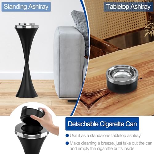 RELIANCER Floor Standing Ashtray w/Detachable Cigar Container, Stainless Steel - Image 4