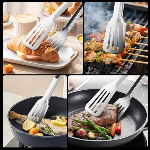 14-inch & 12-Inch Grill Tongs for Cooking, Extra Long Grilling Tongs - Image 6