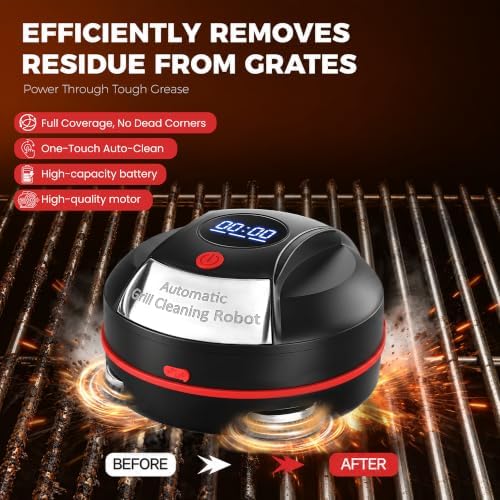 Automatic Grill Cleaning Robot, Electric Grill Brush, 180 Mins Runtime,Black - Image 4