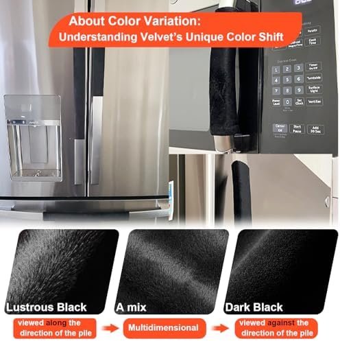 Volecy Refrigerator Handle Covers, Washable Velvet Appliance Door Handle Covers - Image 2