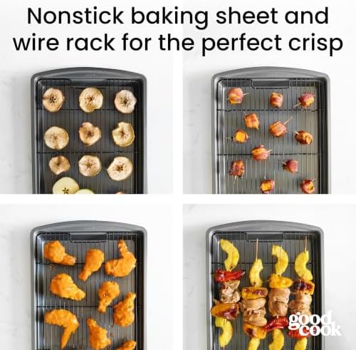 GoodCook Nonstick Carbon Steel Baking Pan & Raised Wire Rack, 15x10.5-Inch - Image 3