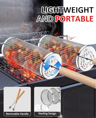 Rolling Grill Basket, Grill Gift - Image 4