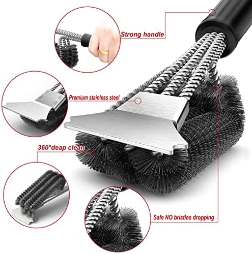 Grill Brush and Scraper Wire Safe Cleaning Head - Image 2