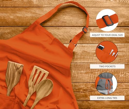 Utopia Kitchen Bib Aprons 2 Pack Adjustable - Image 4
