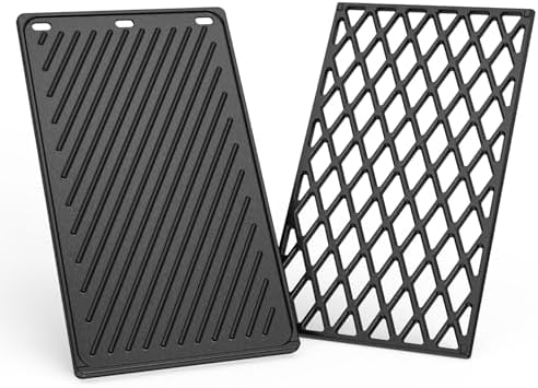 onlyfire Reversible Cast Iron Griddle and Cooking Grate Combo Set by onlyfire
