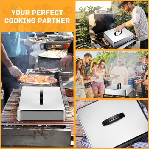 Reallnaive 4 Pcs 13 x 11 Inch Rectangular Basting Cover Stainless Steel Cheese - Image 6