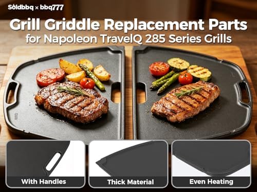 Cast Iron Reversible Griddle for Napoleon All TravelQ 285 Series Gas Grill - Image 4