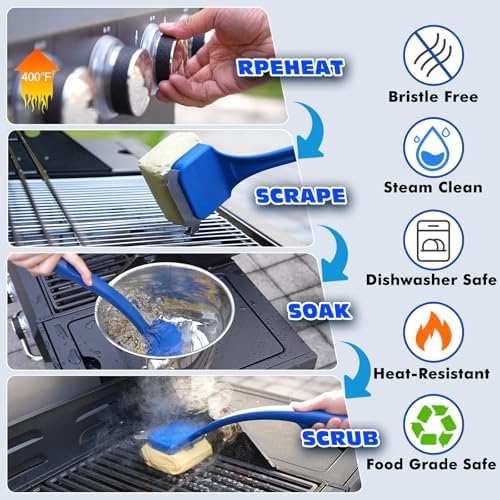 Grill Brush for Outdoor Grill, Bristle Free Grill Brush - Image 4