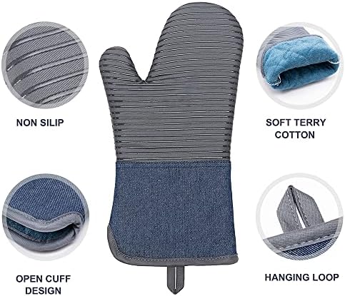 Yutat Oven Mitts, Pot Holders Set of 4 Made - Image 3