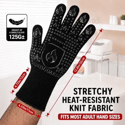 BBQ & Grill Gloves, Heat Resistant Oven Mitts - Image 2