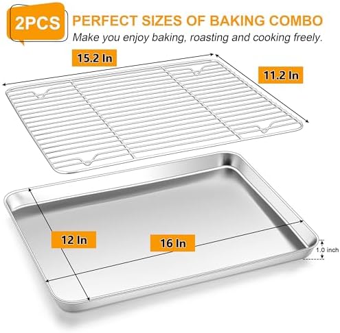 Homikit 16x12 Inch Stainless Steel Baking Sheet - Image 2