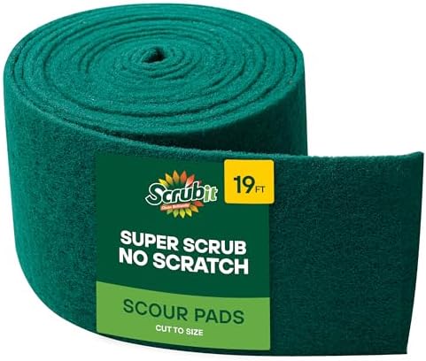 SCRUBIT Scouring Pad Roll - 19 FT Green scrubbing Pads Roll - Non Scratch Dish by SCRUBIT