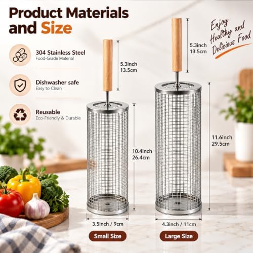 Rolling Grill Basket - Image 2