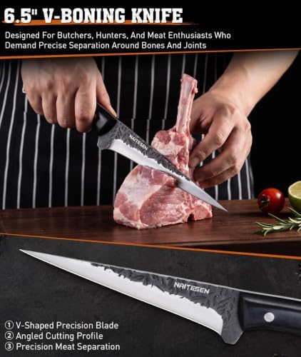 3PCS Boning and Fillet Knife Set, Forged Meat Trimming & Skinning Tools - Image 3