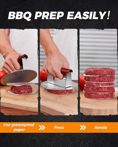 HULISEN Stainless Steel Burger Press, 6.2-Inch Round Burger Smasher - Image 6