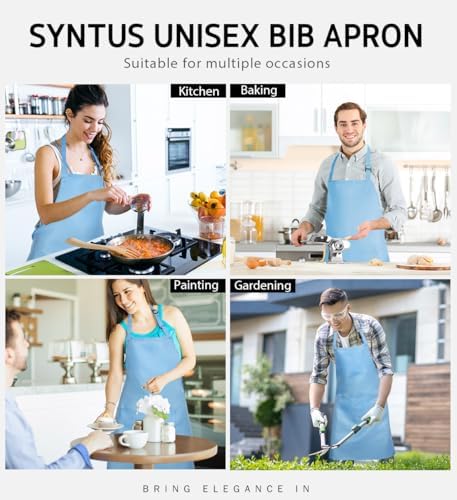 Syntus Apron for Men Women, Adjustable Cooking Kitchen Apron - Image 5
