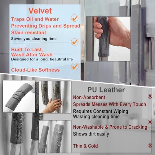 Volecy Refrigerator Handle Covers, Washable Velvet Appliance Door Handle Covers - Image 4