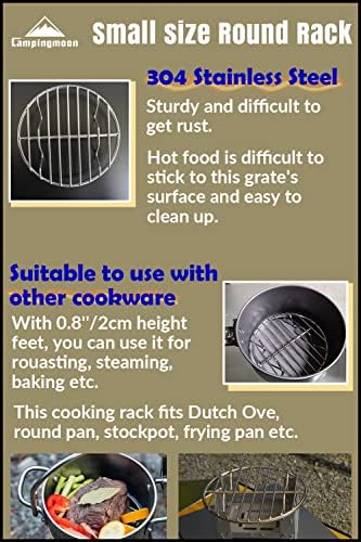 CAMPINGMOON φ4.9-inch Round Stainless Steel Cooking Grid Grill Fits - Image 3