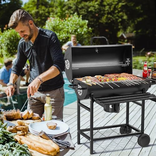 Flamaker Charcoal Grill Barrel style BBQ Charcoal Grill - Image 5
