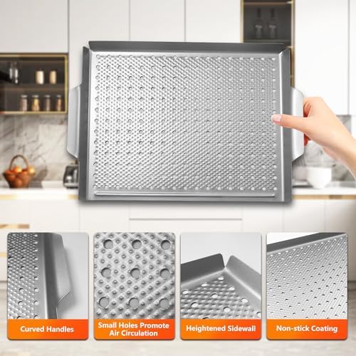 Non-Stick Grill Topper Pan, Carbon Steel Tray - Image 5