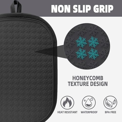 2PCS Silicone Pot Holders, Oven Mitts Heat Resistant Hot Pads - Image 4