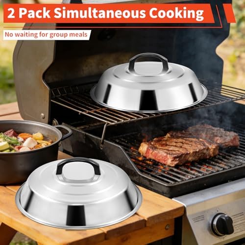 12 Inch Stainless Steel Cheese Melting Dome - Image 4