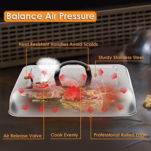 Leonyo 13x9 Inch Basting Cover for Griddle Grill, Melting Dome - Image 4