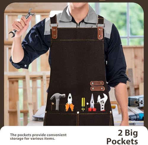 Apron for Men Women, Chef Cotton Apron - Image 4