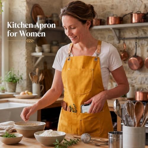 Double Sided Cross Back Chef Apron - Image 5