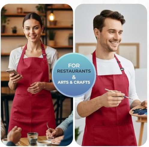 Utopia Kitchen Bib Aprons 4 Pack Adjustable - Image 5