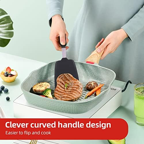 Silicone Spatula Turner Set Large And Thin Flipper Spatulas Heat Resistant 600 - Image 2