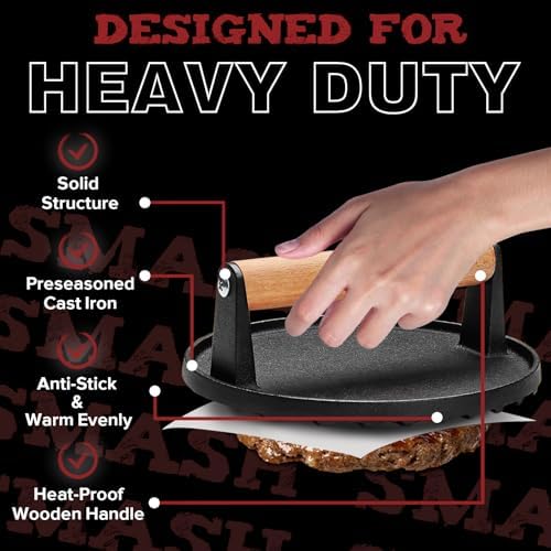Grilliance Smash Burger Press Kit, 3 in 1 Hamburger Press Patty Maker, Flat top - Image 3
