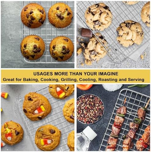 P&P CHEF 8.75 Inch Stainless Steel Cooling Baking Rack Set of 2 - Image 5