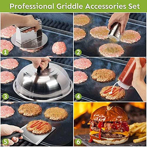 HULISEN Smashed Burger Kit, Stainless Steel Burger Press - Image 2