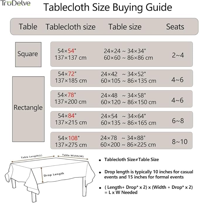 TruDelve Plastic Table Cloths for 6 Foot Rectangle Tables Beige Vinyl Tablecloths Rectangular Wipeable Waterproof Oilcloth Tablecloth (54'' x 108'', Pure Beige)