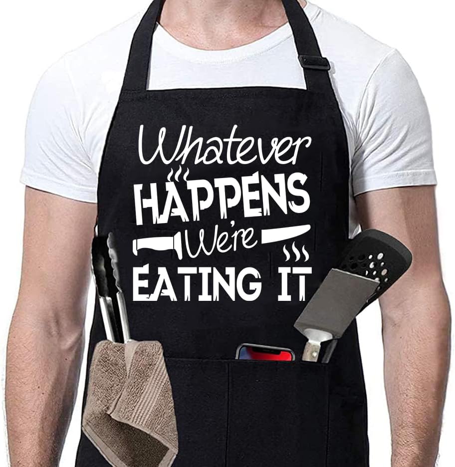 Rosoz Funny BBQ Black Chef Aprons by Rosoz