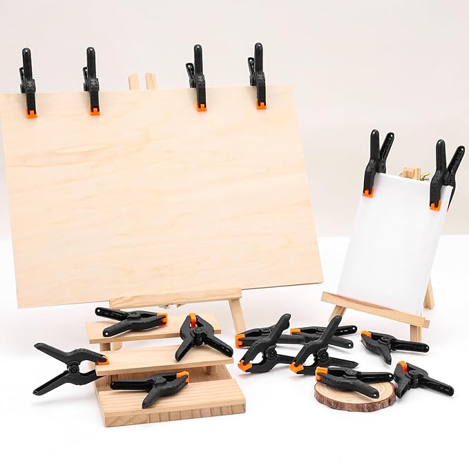 72 Pack 3.5 inch Plastic Spring Clamps, Black Heavy Duty Clips, Backdrop Clips, Plastic Clamps for Crafts, Backdrop Stand, Woodworking, Photography
