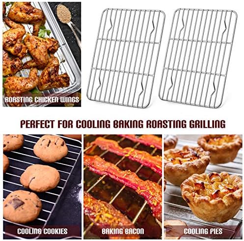 E-far Small Baking Cooling Rack Set of 2, Stainless Steel Metal Roasting - Image 7