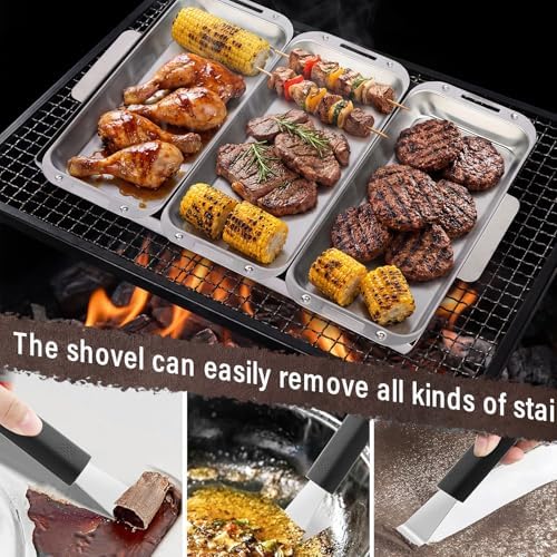 BBQ Vegetable Grill Basket Set, 4 Piece Stainless Steel Grill Pan Set - Image 5