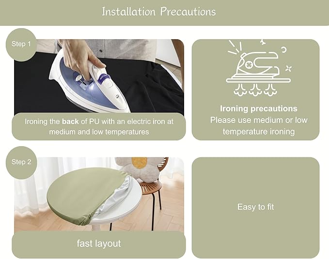 Round Fitted PU Tablecloth with High Elastic Edge 24 Inch Dia Waterproof Oil Proof Table Cloth Anti-Scald Stain-Resistant Wipeable Table Cover for Indoor Outdoor Picnic (Green,24" Dia)