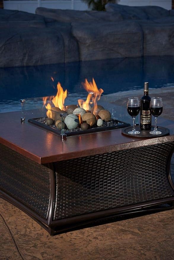 35.5" X 35.5" x 6” Square Glass Flame Guard
