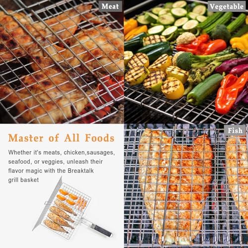 Deep BBQ Grill Basket, Lockable Grilling Basket - Image 4