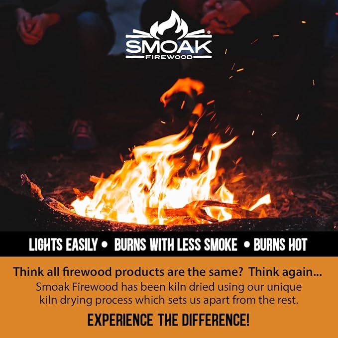 Smoak Firewood 12inch Length Premium Cooking Wood & Firewood Logs - Used for Grills, Smokers, Pizza ovens, stoves, firepits or fireplaces - USDA Certified Kiln Dried Cherry - 12inch Pieces (36-41lbs)