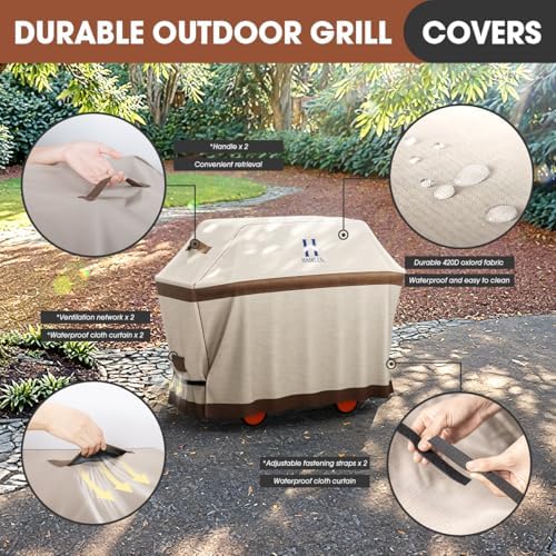 HAMLER Grill Cover 52 Inch, Heavy Duty Waterproof BBQ Covers, Gas Grill Covers - Image 4