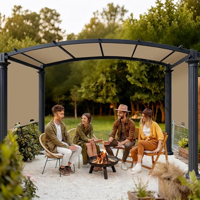 85x208 in Pergola Shade Cover for L-PG080PST Pergola | Khaki, Cover Only - Image 7